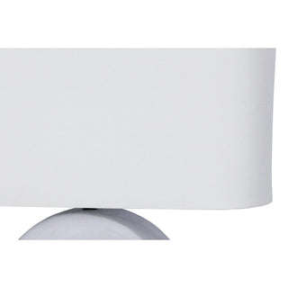 SalesFever Tischleuchte Keramik Blau-Weiß – Handbemalte Design-Tischlampe mit Leinenschirm