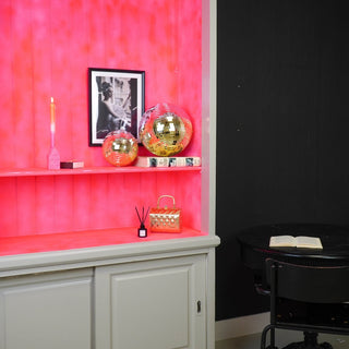 Weihnachtsdekoration – Weihnachtshänger – Discokugel – Schaumstoff – Rosa/Gold – 30 x 30 x 30 cm