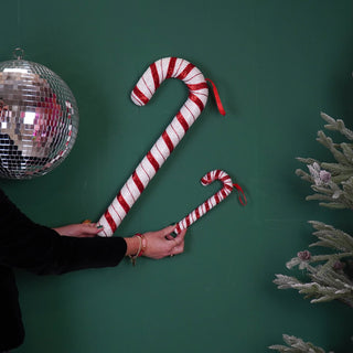 Dekoration – Zuckerstange – Schaumstoff – Weiß/Rot – 52 cm