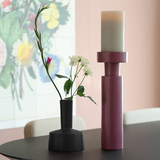 Vase Camiri schwarz mit langem Hals