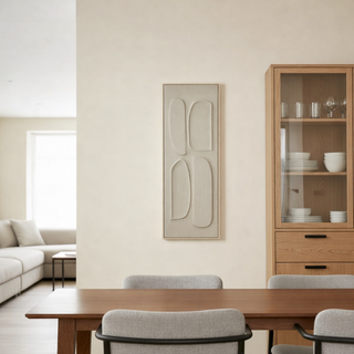 Moderne Wanddekoration Braun 90x30 cm – Vertikales Wandbild mit Relief | Mica Decorations