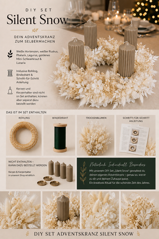 DIY-Set Adventskranz aus Trockenblumen – inkl. Materialien & Anleitung zum Selbermachen