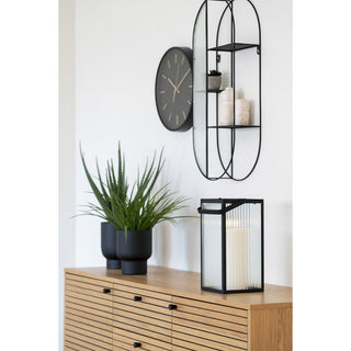 Almonte-Laterne Glas schwarz