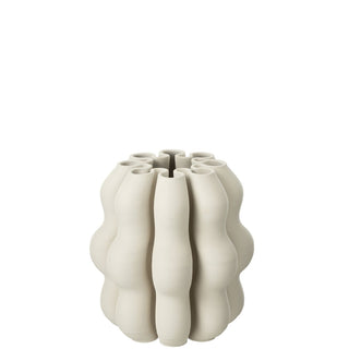 Vase Naos aus Keramik in Beige – Kleine Design-Vase von J-Line (25 cm)
