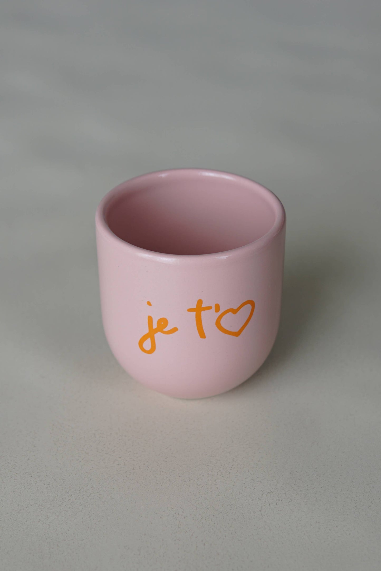 Kaffeebecher Keramik "Je t'aime" rosa