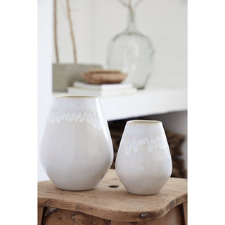 BRISA Ovale Vase 15 cm Ria Blue – Steingutvase von Costa Nova Set  2
