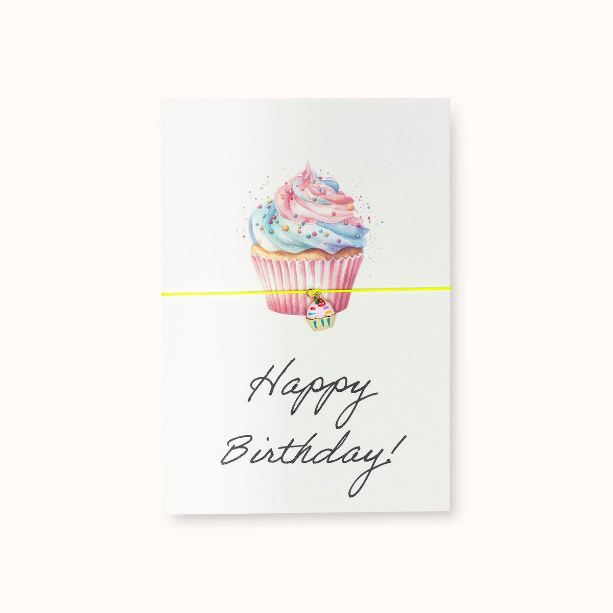 Armband-Karte: Happy Birthday Cupcake