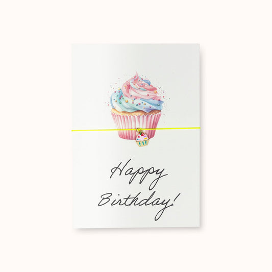 Armband-Karte: Happy Birthday Cupcake