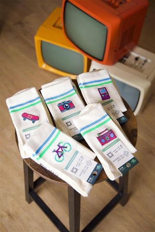 Retro Socken Kollektion – Lustige Baumwollsocken mit Kamera