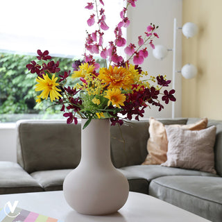 Vase The World Seim Vase 37 cm – Kugelförmige Glasvase Beige/Weiß