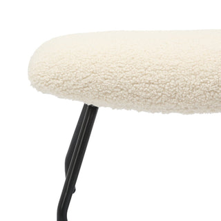 SalesFever Sessel mit Hocker – Teddyfell Loungesessel Set