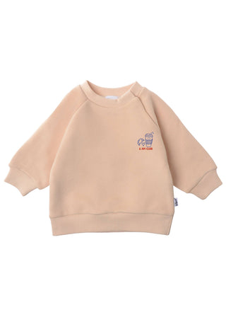 Mini Sweatshirt “Cacao before Chaos” beige