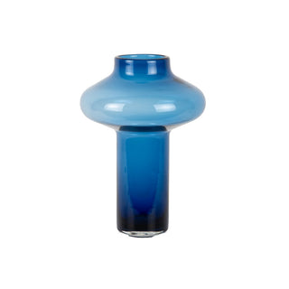 Blaue Glasvase Asombroso – moderne Design Vase mit Retro Flair