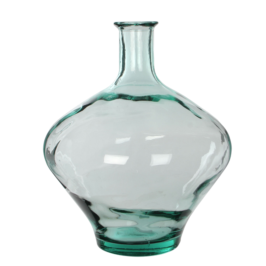 Vase - bauchige Flaschenform H46 x Ø38 cm - recyceltes Glas- Transparent