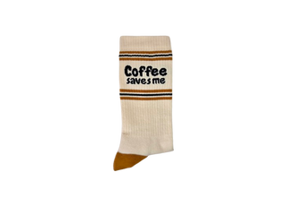 Sportliche Baumwoll-Socken für Damen & Herren – weich, gepolstert & elastisch “coffee saves me” (One Size)
