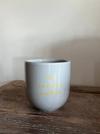 Keramik Becher “My Sunday Coffee” stylische Kaffeetasse
