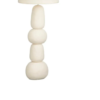 Menko Stehlampe 105 cm – Keramik Stehleuchte in Creme mit E27 Fassung, Moderne Wohnzimmer Stehlampe