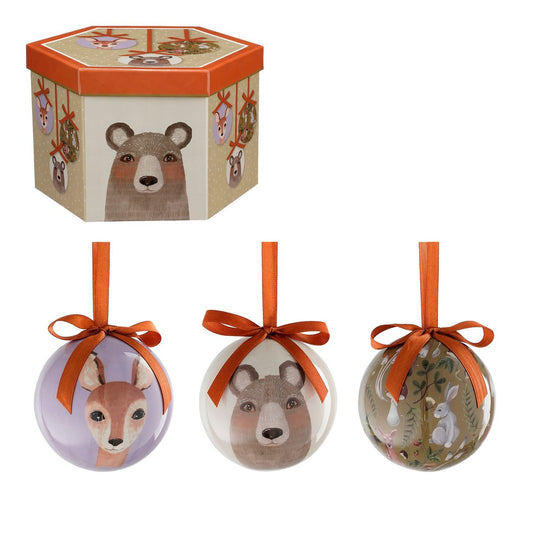 Geschenkset Weihnachtskugeln - 14 Stück - Ø8 cm - Unzerbrechlich - Orange, Hellgrün