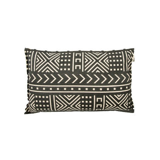 MrsBLOOM Kissen „Mila“ 50×30 cm – Schwarz/Offwhite | Baumwoll-Dekokissen