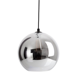 Pendelleuchte "VASO", Kugellampe Glas, Hängelampe, Metall und Rauchglas in Anthrazit, E27-Fassung, für Esszimmer, Wohnzimmer, Diele oder Büro, mit einem Øvon 25 cm