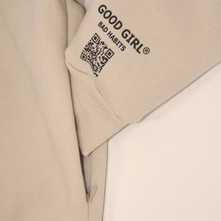 Hybrid Hoodie mit abnehmbarer Kapuze – Oversized Sweatshirt mit Statement Print | GOOD GIRL BAD HABITS