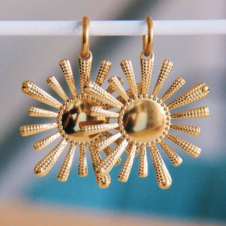 Statement-Ohrringe in Gold – 5,5 cm lang, leicht & aus Edelstahl von Bazou