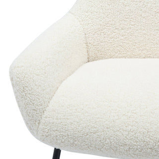 SalesFever Sessel mit Hocker – Teddyfell Loungesessel Set