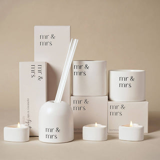 Amore Set aus 3 Herzkerzen - Mr & Mrs