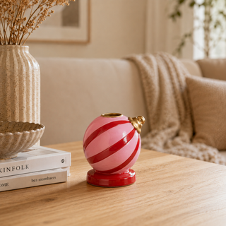 Kerzenhalter „Christmas Bauble“ in Weihnachtskugel-Optik – Pink, Rot & Gold