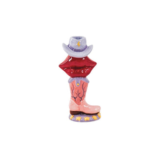 Kerzenhalter „Cowboy Style“ – Housevitamin- Pink/ Rot/ Lilac-10x8x20 cm