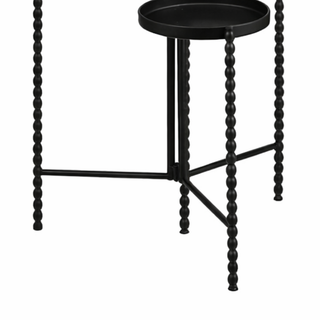 Mica Decorations Salvo Pflanzenständer Schwarz – 3-stufiger Blumenständer aus Eisen, H70 cm – Indoor & Outdoor Pflanzenregal