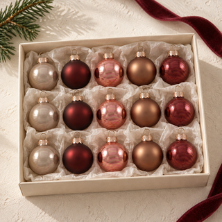 Mini-Weihnachtskugeln aus Glas – 15er-Set | Ø 3 cm