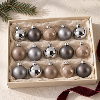Mini-Weihnachtskugeln aus Glas – 15er-Set | Ø 3 cm