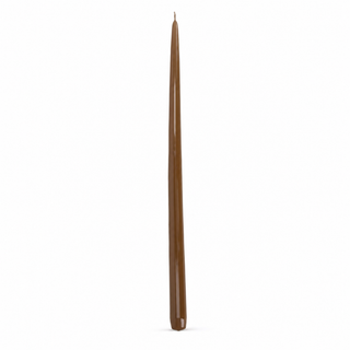 Lackierte Spitzkerze in Zimtbraun, 29 cm hoch und 22mm breit
