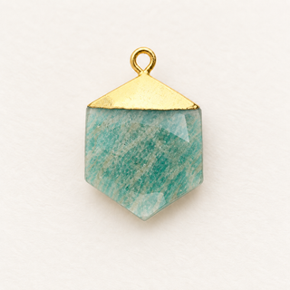 Wish Keeper Naturstein-Charm „Feldspat“ – Hexagon Gold