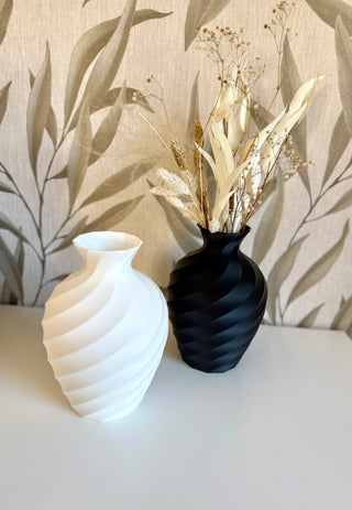 Vase 3D „Wave“ weiß