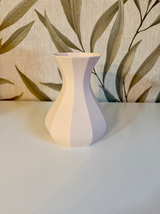 Vase 3D bauchig glatt light beige