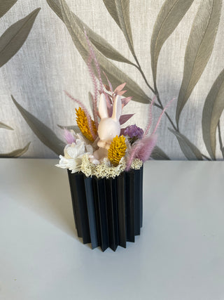 3D Vase Riffel schwarz 8cm
