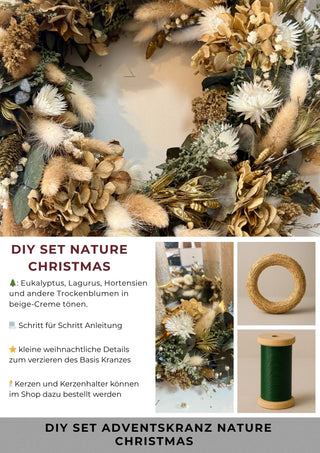 DIY-Set Adventskranz aus Trockenblumen – inkl. Materialien & Anleitung zum Selbermachen