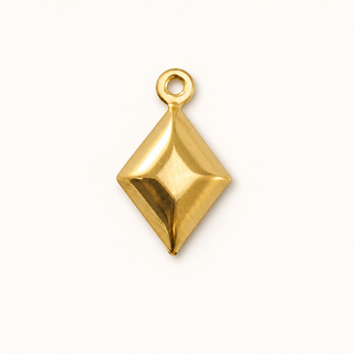 Rhombus-Anhänger Gold – facettierter Edelstahl