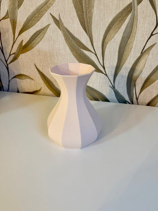 Vase 3D bauchig glatt light beige