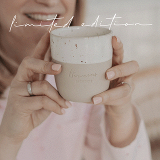 Eulenschnitt Becher Steingut “Herzensmensch” Limited Edition