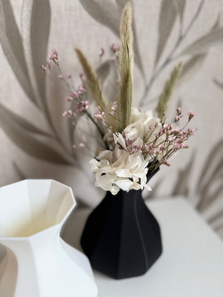 VASE 3D bauchig glatt schwarz