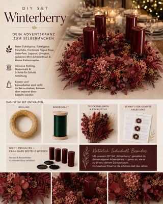 DIY-Set Adventskranz aus Trockenblumen – inkl. Materialien & Anleitung zum Selbermachen