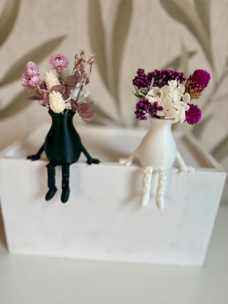 3D Druck Vase Männchen schwarz/weiß