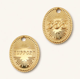 Engelszahlen Charm 333 „Support“ – Gold Edelstahl