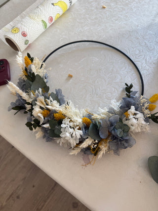 DIY Set Kindergeburtstag Blumenringe aus Trockenblumen