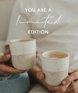 Limitierter Papa Becher mit Herz aus Steingut – Geschenkidee für Papa & Vatertag