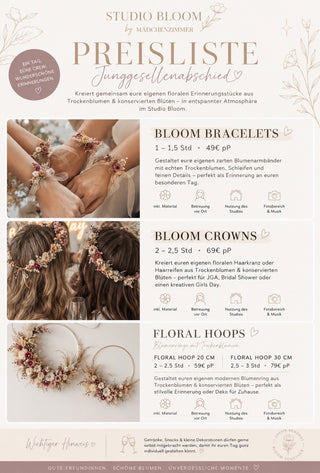 JGA Workshop Buchung ✨ | Studio Bloom & Studio Creative