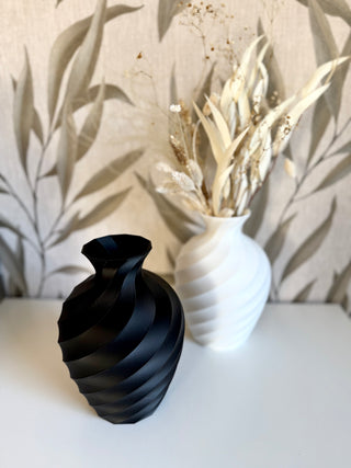 Vase 3D „Wave“ schwarz